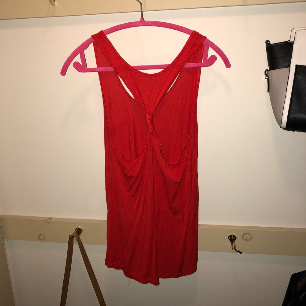 Orange Pocket Racerback Tank - Picture 2 of 3